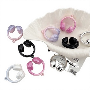 Pendentif Casque Audio Yely Bright Paint en Plastique Électroplaqué, Forme Casque, Couleurs Assorties, avec Trou de Suspension, Accessoire DIY - Product Image 4
