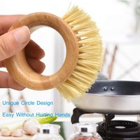 Brosse de cuisine en Sisal écologique bois bambou, pour sol, légumes, plat, Pot, brosse de nettoyage en Sisal