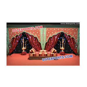 Telón de fondo colorido bordado para boda, telón de fondo colorido con recortes para boda nocturna - Product Image 1