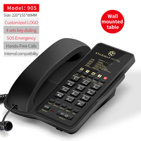 Téléphone fixe analogique filaire de chambre à coucher de base de qualité de chambre à coucher 5 étoiles avec multifonction pour hôtel FICAN905