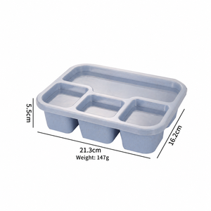 Lonchera de Silicona con Múltiples Compartimentos, Contenedor de Alimentos Reutilizable con Tapa para Oficina, Escuela, Picnic - Product Image 3