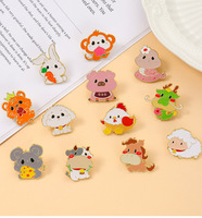 Épingles de revers écologiques personnalisées en émail souple, motif animaux du zodiaque chinois mignons, 12 signes, pour cadeaux d'enfants et bijoux