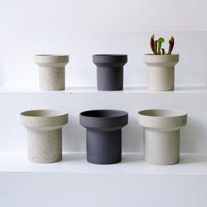 Pot de fleurs en céramique de style américain créatif coréen, design INS populaire, pot floral tendance pour plantes vertes et succulentes avec drainage - Product Image 2