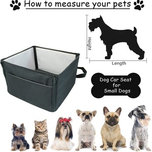 Asiento elevador de coche para perros clásico, correas ajustables, cierre de cremallera, capacidad de 25 libras, patrón de impresión, correa de seguridad con Clip para mascotas pequeñas - Product Image 4