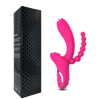 Vibrateur 3 en 1 en forme de pieuvre pour femmes, stimulateur du point G et du clitoris, plug anal perlé, jouet sexuel pour adultes pour femme