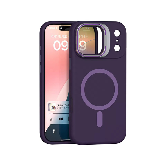 Magnetic Charging Camera Stander Silicone Rubber Microfiber Lining Cushion Phone Case for iPhone 15 Pro Max 7/8 Plus X Xr Xs Max