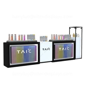 Mostrador de Exhibición Metálico con Focos y Letrero LED, Diseño Gratuito, para Cosméticos, Cuidado de la Piel, Tiendas y Centros Comerciales - Product Image 2