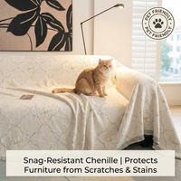 Moderne, minimalistische Sofaüberwurf-Decke aus Chenille im Wabi-Sabi-Stil mit Fransen für Ihr Wohnzimmer