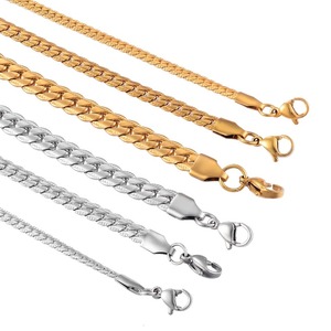 Collier en acier inoxydable massif couleur or, chaîne Figaro, collier ras du cou vintage pour hommes et femmes - Product Image 5