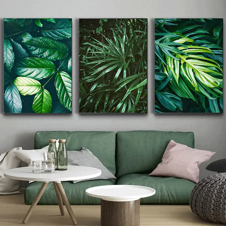 Nordic Green Plants Wall Art poster e stampe immagini a parete per soggiorno Home Decor Nature Tropical Palm Leaf Painting