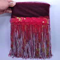 Bâtonnet de broderie doré en gros, brillant, paillettes, sequins, franges pour robe
