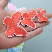 Patch Bordir Komputer Kupu-kupu Sederhana dan Segar, Patch Kain Berbagai Warna Macaron, Ukuran Berbeda untuk Dekorasi DIY Pakaian