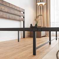 Base de Cama Moderna Personalizada de Metal Marrón con Cabecera para Dormitorio de Apartamento