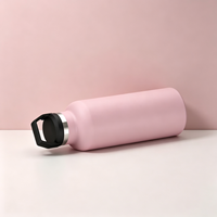 Bouteille d'eau de sport en acier inoxydable 500ML/17OZ Double paroi isolée gobelet couvercle portable bouteille sous vide à mi-bouche