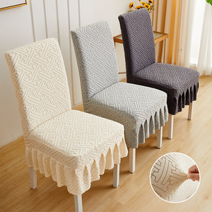 Wholesale Jacquard Velvet Chair Covers Geometric Pattern Elastic Fit Universal Chair <b>Slipcovers</b> Machine Washable Polyester - Product Image 2