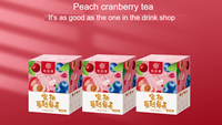 Teh Buah Mekar Terbuat dari Cranberry Organik, Persik, Terong Kering, dan Mawar 100g/kotak Kantong Teh Segitiga Tersedia OEM