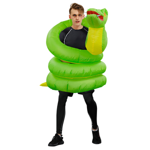 Venta al por mayor de <span class=keywords><strong>Halloween</strong></span> divertido adultos Animal verde <span class=keywords><strong>serpiente</strong></span> inflable traje de - Product Image 2