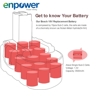 Batería de Repuesto NIMH BAT181 para Herramientas Eléctricas <span class=keywords><strong>Bosch</strong></span> BAT025 BAT026 BAT160 BAT180 BAT181 BAT189 de <span class=keywords><strong>18V</strong></span> - Product Image 4