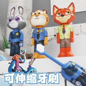 Brosse à dents évolutrice Zootopia, figurines mignonnes Nick et Judy, brosse à dents transformable à poils souples, brosse à dents à poils fins, cadeaux pour enfants - Product Image 6