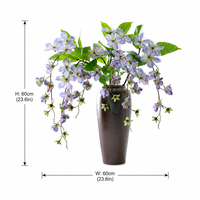 Fleurs artificielles en latex de jasmin et de Malus Spectabilis violettes, modernes, faites à la main, de haute qualité, pour décoration de table de mariage et d'intérieur