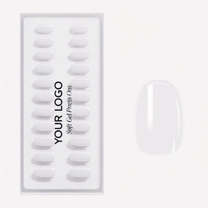 Faux ongles en gel souple à presser, réutilisables, forme amande courte, <span class=keywords><strong>couleur</strong></span> lilas, pour marque privée - Product Image 2