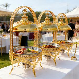 ถาดอุ่นอาหารสแตนเลสแบบแขวน สำหรับงานจัดเลี้ยง ร้านอาหาร งานปาร์ตี้ สีทอง ขายดี - Product Image 1