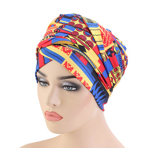 <span class=keywords><strong>Turban</strong></span> en coton à longue queue pour femme, <span class=keywords><strong>foulard</strong></span> imprimé géométrique, vente en gros - Product Image 1