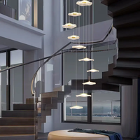 Lustre moderne de luxe pour escalier en spirale, design créatif en forme de fleur, acrylique LED 2700K AC 85-265V, luminaire suspendu pour villa