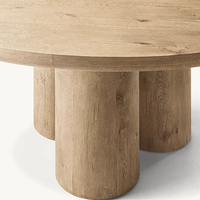 Luxuriöses Minimalistisches Modernes Massivholz-Esszimmer-Set Zylindrischer Sockel Passende Esszimmerstühle Hochwertige Replik Montiert Langlebig