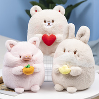 30cm Gros Chien Lapin Lapin Ours Cochon Rose Animal Peluche Jouets Tenant Amour Coeur Promotion Cadeaux pour Enfants Décoration Maison