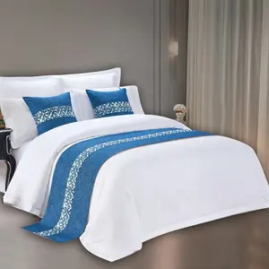 Nữ Hoàng Tấm Ga Trải Giường Đặt Khách Sạn Linen Sang Trọng 1800 Bộ Đồ Giường Duvet Bìa Sự Lựa Chọn Vua Kích Thước Trắng Hai mươi Một Chủ Đề Đếm Tấm Ga Trải Giường Cờ