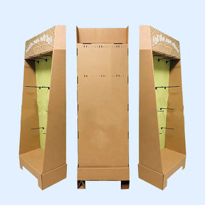 Support d'affichage au sol en papier kraft pliable à 3 niveaux, écologique, avec revêtement UV, pour supermarché, présentoir en carton ondulé - Product Image 4