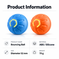 Balle interactive automatique pour chien, balle rebondissante à mouvement autonome pour l'exercice en intérieur, jeu amusant pour animaux de compagnie