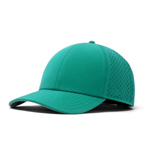 หมวกแก๊ปแบบ snapback 6 แผง ปีกโค้ง แต่งยางปะ ตัดด้วยเลเซอร์ มีรูระบายอากาศ - Product Image 5