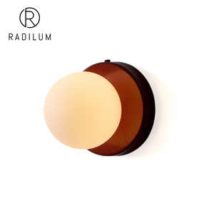 Lámpara de Pared Medieval Bauhaus, Lámpara LED de Noche para Dormitorio Estilo Nórdico, Bola de Cristal Redonda Estilo Crema, Aplique de Arte Metálico, Lámpara de Pared Nuvol - Product Image 1