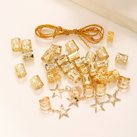 36 Stück Metall-Haarspiralen, goldene und silberne Haarschmuckanhänger, Haarperlen, Schmuck, Zopfmanschetten, Clips für synthetische Zöpfe