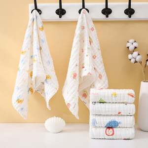 Serviette en coton pour bébé, 6 couches, mouchoir coloré, chiffon d'essuyage pour enfant, bavoir pour nouveau-né, serviette d'alimentation - Product Image 1