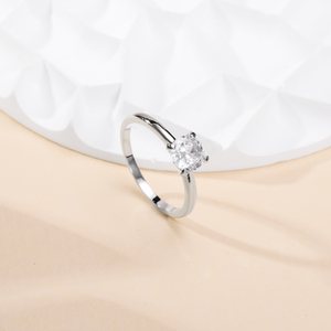 Anillos de Boda Chinos Chapados en Oro Keiyue Sterns con <span class=keywords><strong>Halo</strong></span> de Circonitas Cúbicas de 5 mm para Mujer, para Regalo de Fiesta de Compromiso, Catálogo de Muestras - Product Image 3