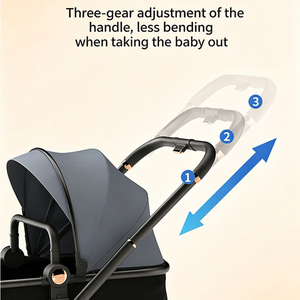 Poussette bébé avec siège réversible, pliage à une main et harnais léger, poignée réglable, capote, poussette bébé - Product Image 5