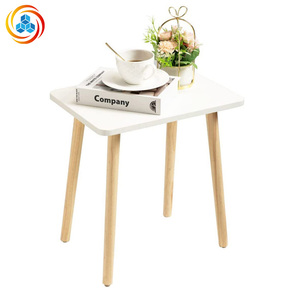 Modern <b>Small</b> Wood Coffee <b>Table</b> with Stable Structure for Living Room Bedroom Apartment Use-Square Design Storage Rack - Product Image 1