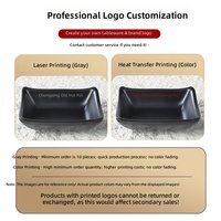Plat à sauce et à condiments carré noir en mélamine, multi-compartiments, pour fêtes, hot pot et barbecue
