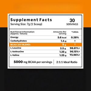 Poudre de boisson énergétique pré-entraînement Private Label Strawberry Burst avec BCAA et électrolytes pour adultes, boîte de 300g, dose 2 - Product Image 2
