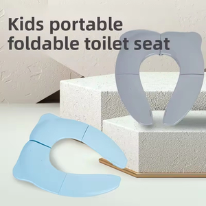 Nouveau siège de toilette pliable pour bébé en PP rose personnalisé, sac de voyage inclus, base en caoutchouc antidérapante, toilette d'apprentissage pliable pour enfants - Product Image 5