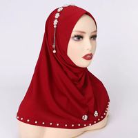 Chapeau instantané facile à porter avec décoration de perles, foulard musulman ample, style moyen-oriental et africain, directement de l'usine