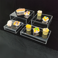 Ensemble de 9 rehausseurs de buffet en acrylique doré miroir pour présentoir de nourriture