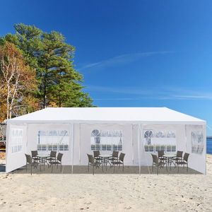 <b>5</b>-Sided <b>Iron</b> PE Cloth Spiral Pipe Pergola 3*9m Wedding & Party Tent Model D0100HPGXCW - Product Image 1