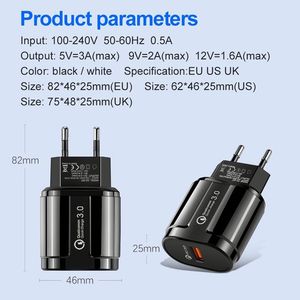 Chargeur USB 18W à charge rapide QC 3.0, adaptateur de charge rapide pour Xiaomi/pour Samsung, chargeur USB pour téléphone 14 13 12 11 Pro MAX - Product Image 6