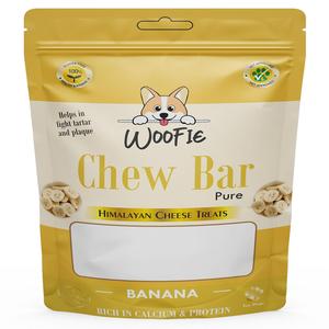 Woofie Pure Banana Chew Bar Himalayan Cheese Dog Treats Grain Free Dental - Product Image 1