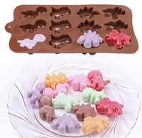 Silikon-Dinosaurier-Backform für Kuchen, Schokolade und Kekse, Eiswürfelform, Stapelbar und Leichtgewichtig