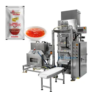 VFFS mehrstufig automatisch süße Chili-Soße füll- und packmaschine vertikal Erdnussbutter-Beutel-Verpackungsmaschine für heiße Soße